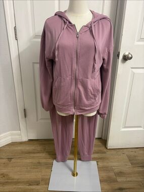 Banana Republic Mauve Pink Zip Hoodie & Jogger Set